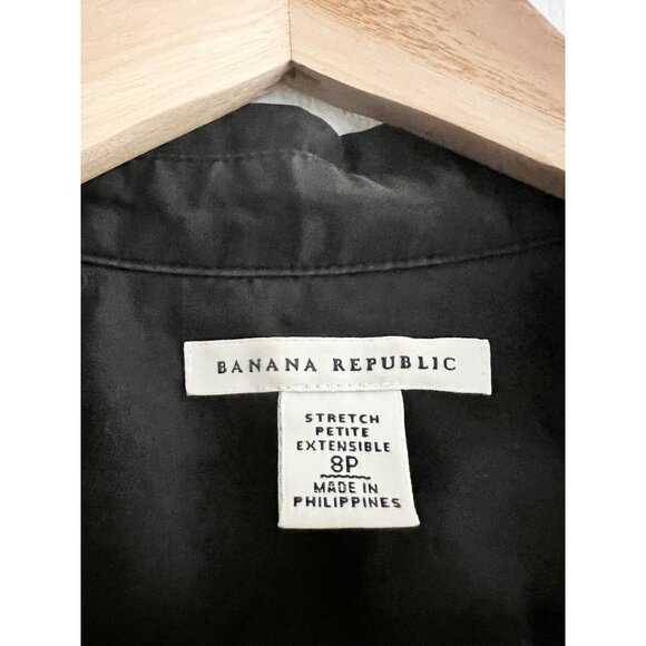 Banana Republic Shirt Dress - Black - Size 8 Petite - Picture 3 of 8